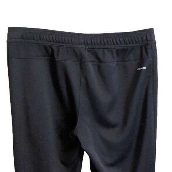 Adidas Track Pants Men Sz M Black Straight Leg Logo Drawstring Pockets Zip Leg - Picture 11 of 13